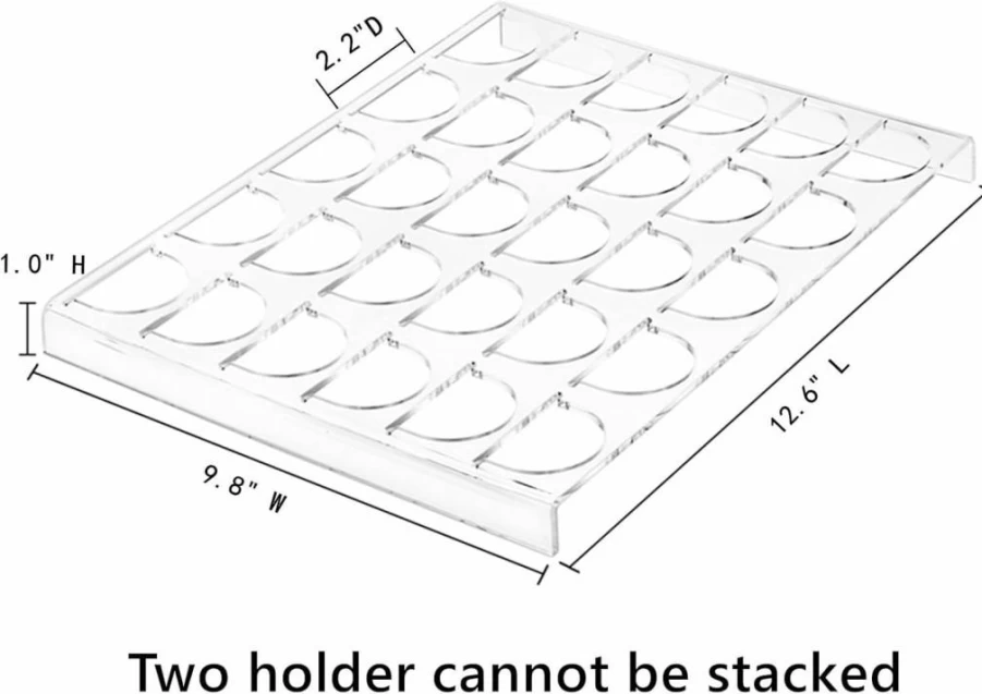 Cididu 2-Pack Clear Acrylic Coffee Pod Holder Organizer - 30-Capsule Storage Tray for Keurig Nespresso, Countertop & Kitchen Drawer Insert, Home & Office Coffee Capsule Dispenser