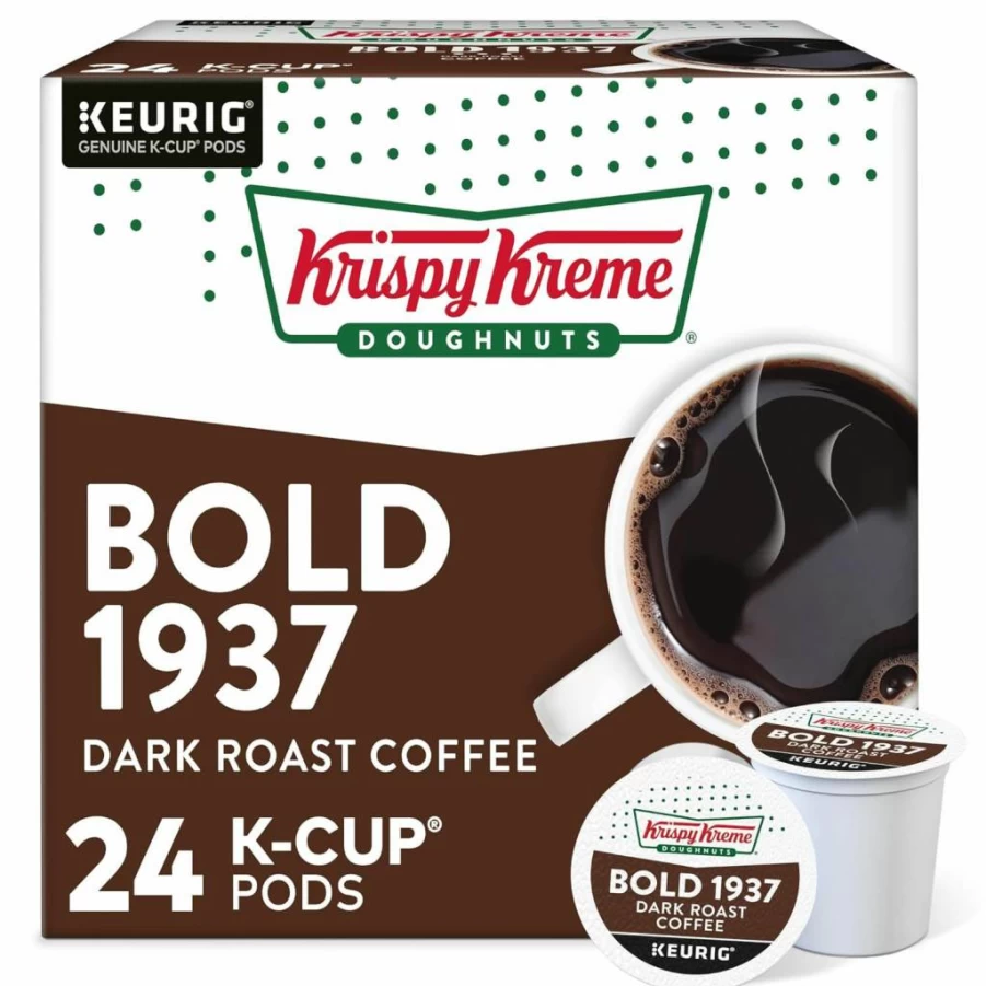 Krispy Kreme Medium Roast Coffee K-Cup Pods, Classic Blend, 24 Count Single-Serve Pack for Keurig Brewers