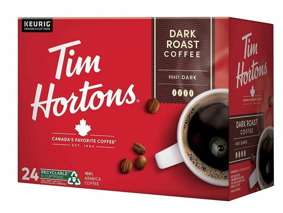 Tim Hortons Dark Roast K-Cup Pods 24 Pack - Compatible with Keurig Single-Serve Coffee Makers