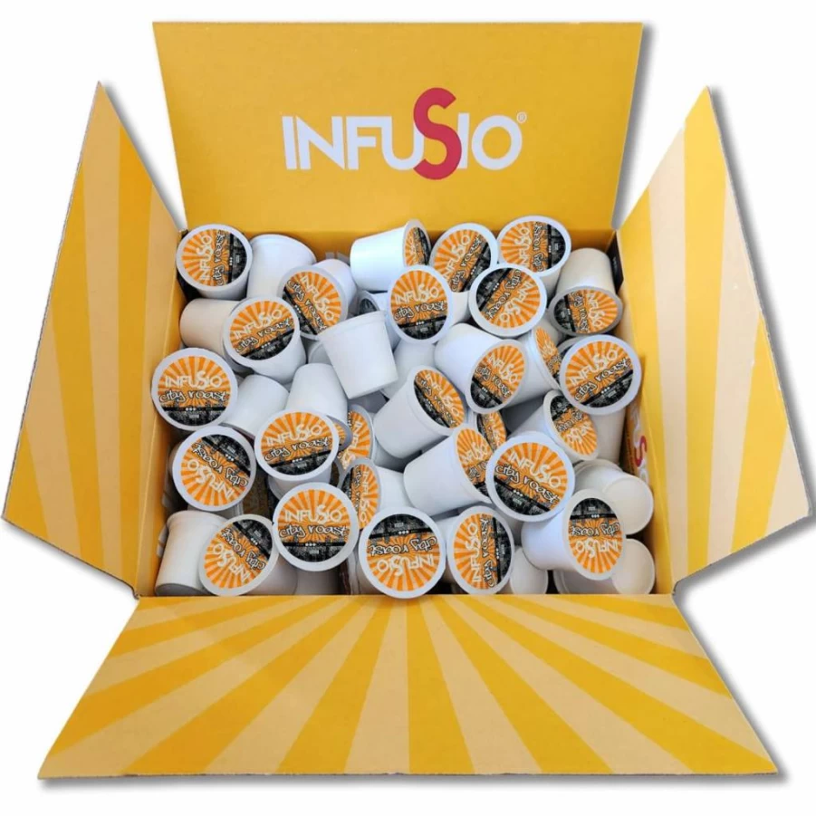 InfuSio Dark Roast Espresso Blend Coffee Pods - 96 Count Single Serve K-Cups Compatible with Keurig 2.0 Brewers