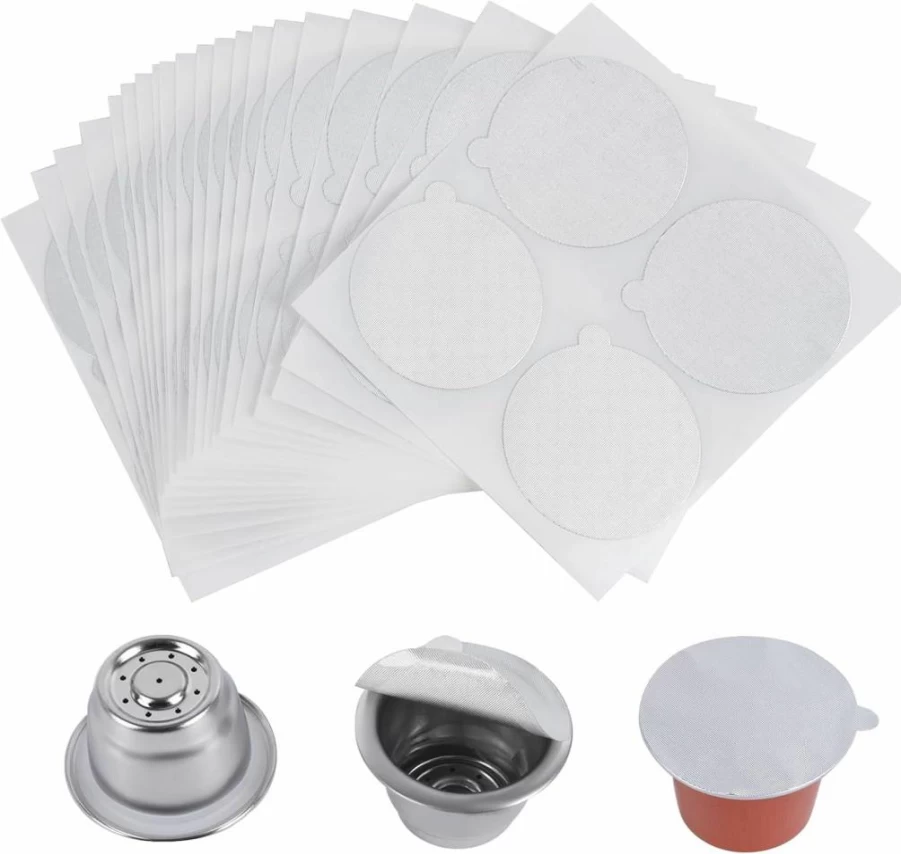 ZOCOVHI Reusable Stainless Steel Coffee Capsules for Nespresso OriginalLine - 6 Pack Refillable Espresso Pods with 200 Lids, Compatible with Nespresso Original Machines