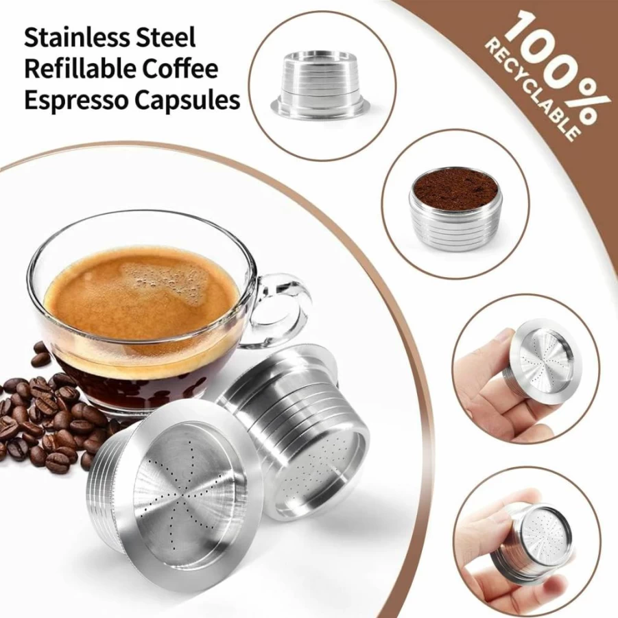 JOYSOG Reusable Stainless Steel Coffee Pods for Lavazza Blue LB951 & LB300 - Refillable Espresso Capsules (1-Pack)