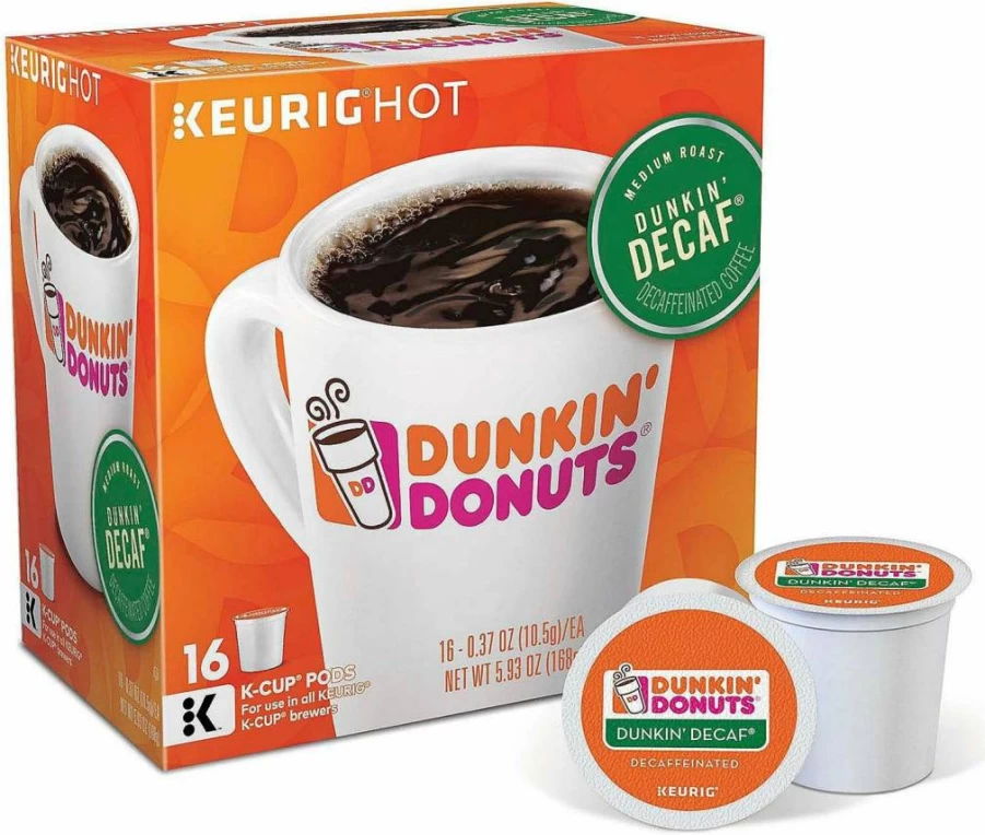 Keurig Dunkin' Decaf Coffee Pods - 16 Count K-Cups for Keurig Brewers