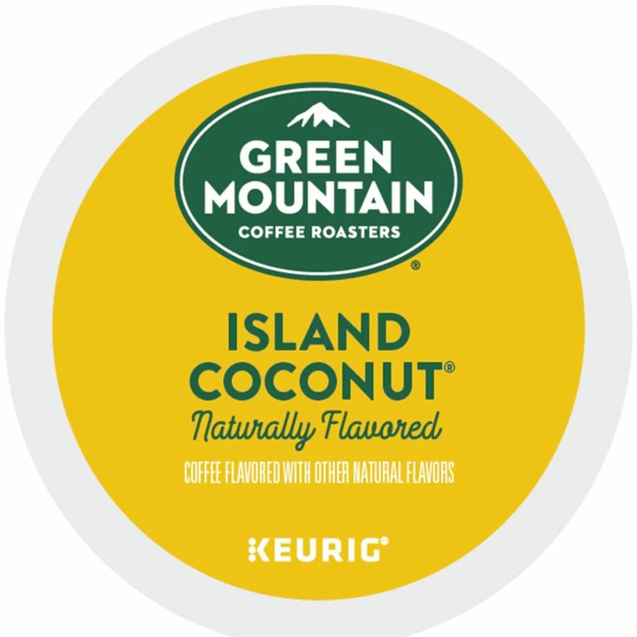 Green Mountain Coffee Roasters Island Coconut Light Roast K-Cup Pods, Flavored Single-Serve Coffee for Keurig Brewers, 24 Count Pack