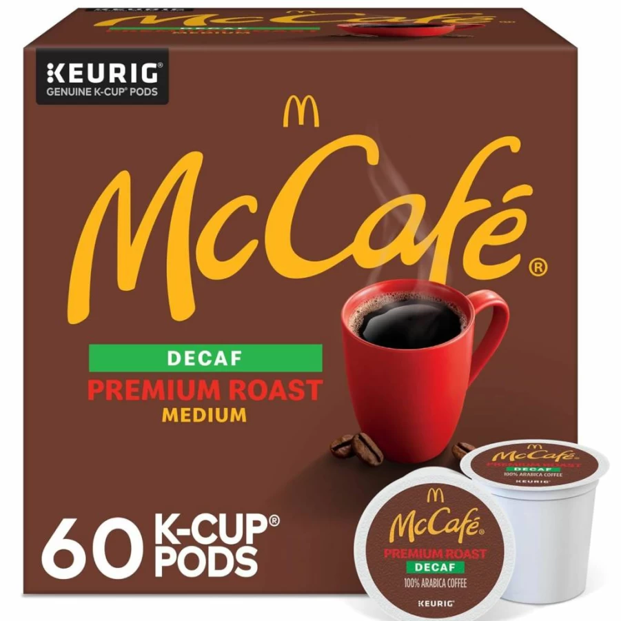 McCafe Premium Roast Decaf K-Cup Pods, Medium Roast Single Serve Coffee for Keurig Brewers, 48 Count