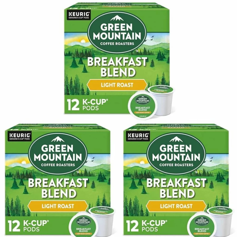 Green Mountain Coffee Roasters Light Roast Breakfast Blend K-Cup Pods for Keurig, 12 Count Single-Serve Coffee