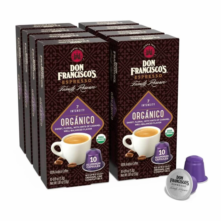Don Francisco's Espresso Capsules Variety Pack - 50 Recyclable Aluminum Pods, 4 Flavors, Compatible with Nespresso OriginalLine Machines