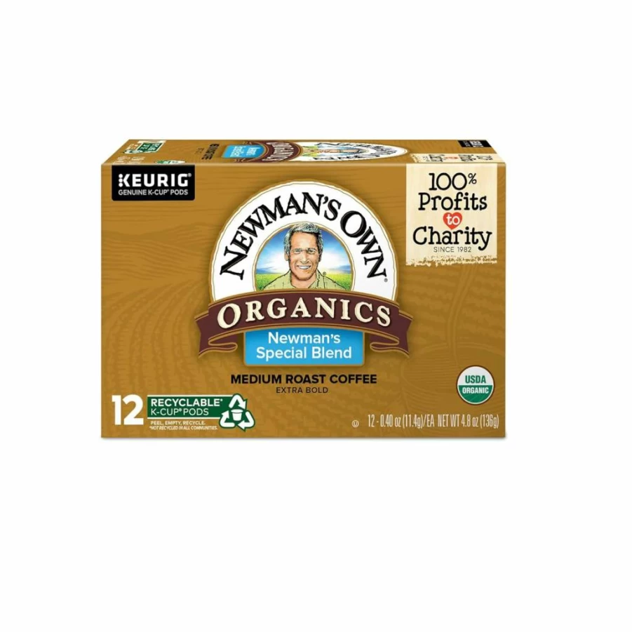 Newman's Own Organics Medium Roast Coffee K-Cup Pods, Special Blend, 12 Count, Single-Serve for Keurig Brewers
