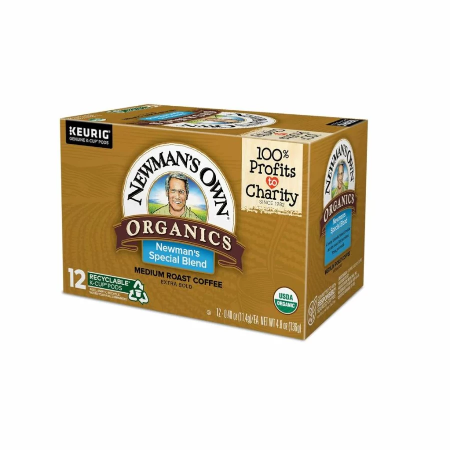Newman's Own Organics Medium Roast Coffee K-Cup Pods, Special Blend, 12 Count, Single-Serve for Keurig Brewers
