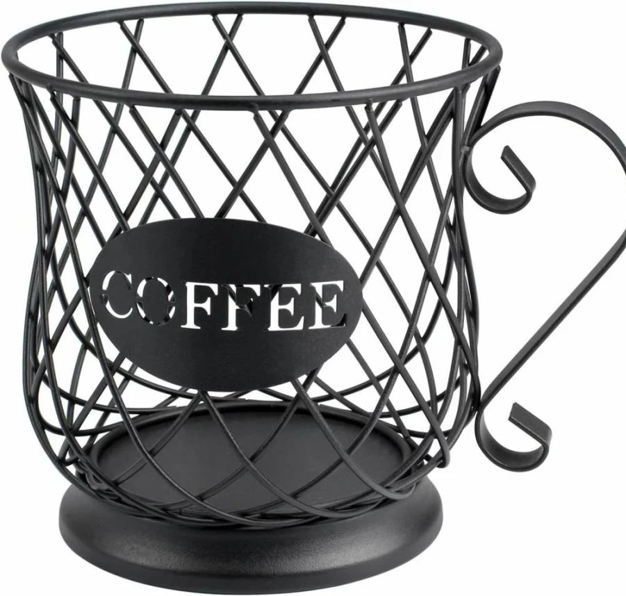 TreeLen Matte Black K-Cup Organizer Holder for Keurig Coffee Pods - 35 Capacity Countertop Storage for Coffee Bar Accessories