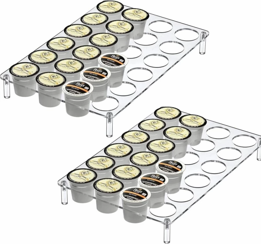 Amazing Abby 24-Count Acrylic K-Cup Organizer – BPA-Free Coffee Pod Storage for Keurig, Countertop or Drawer, Shatter-Proof & Space-Saving Design