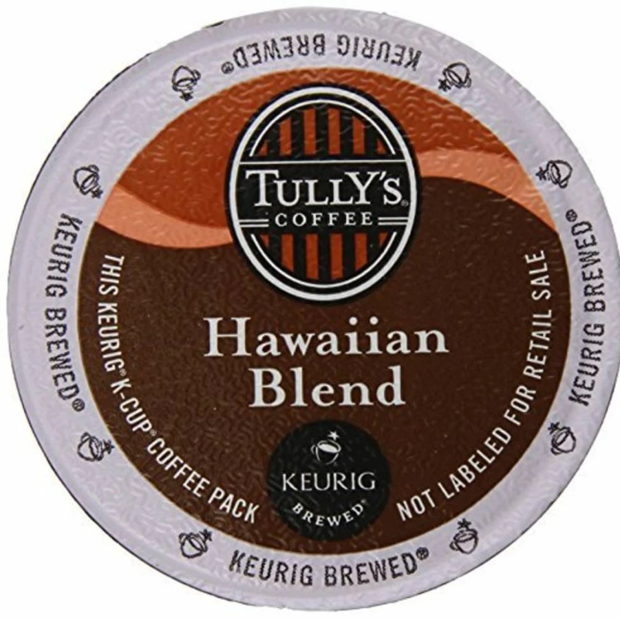 TULLY'S Hawaiian Blend Coffee K-Cups Pods, Medium Roast, 80 Count, 100% Arabica, Compatible with Keurig Brewers
