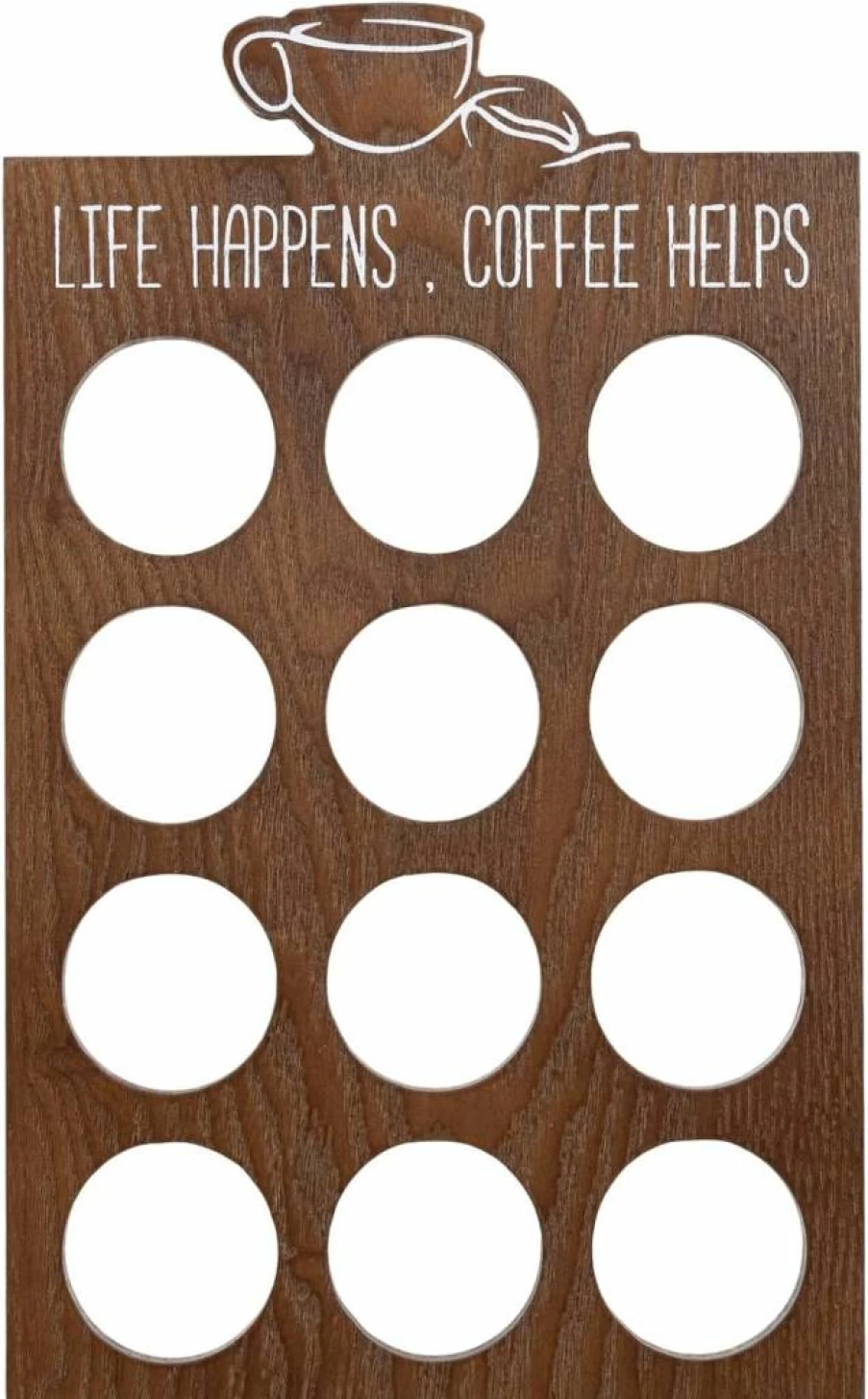 EMAISON 12-Cup K-Cup Holder Organizer - Black Compact Wooden Coffee Pod Storage Stand for Kitchen Counter, Space-Saving Keurig K-Cup Rack for Home & Office