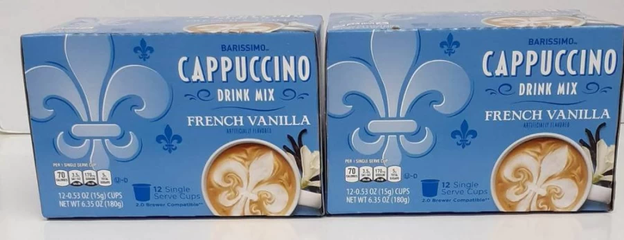 Barissimo French Vanilla Cappuccino K-Cup Pods 2 Pack - Rich Coffee Cocoa Blend for Keurig Brewers