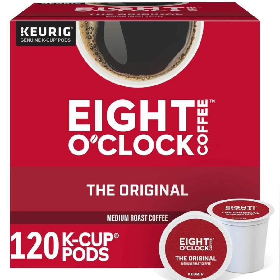 Eight O'Clock Coffee Colombian Peaks Medium Roast K-Cup Pods, 96 Count (4 Pack) – Single-Serve Compatible with Keurig Brewers