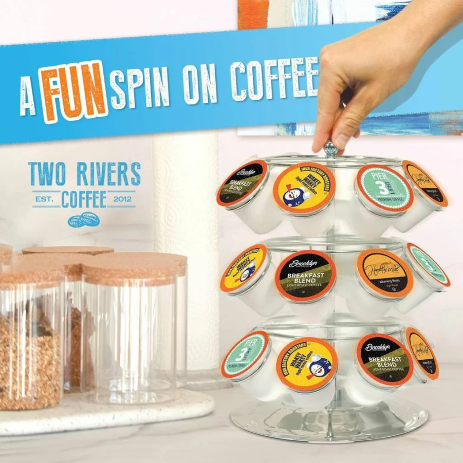 Two Rivers Coffee Assorted Variety Pack - 40 Flavored K-Cup Pods Compatible with Keurig Brewers