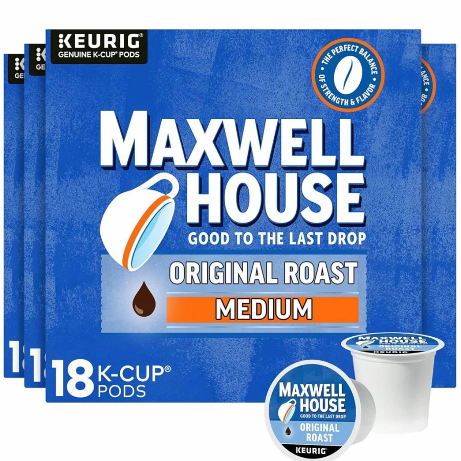 MAXWELL HOUSE French Roast Dark Roast Coffee Pods - 84 K-Cup Pods Box, Rich & Bold Flavor