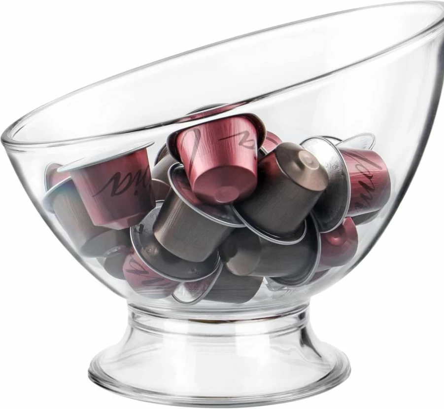 MOLIGOU Coffee Pod Organizer Bowl – Reusable Nespresso Capsule Storage Container for Kitchen Countertop – Compact Coffee Pod Holder