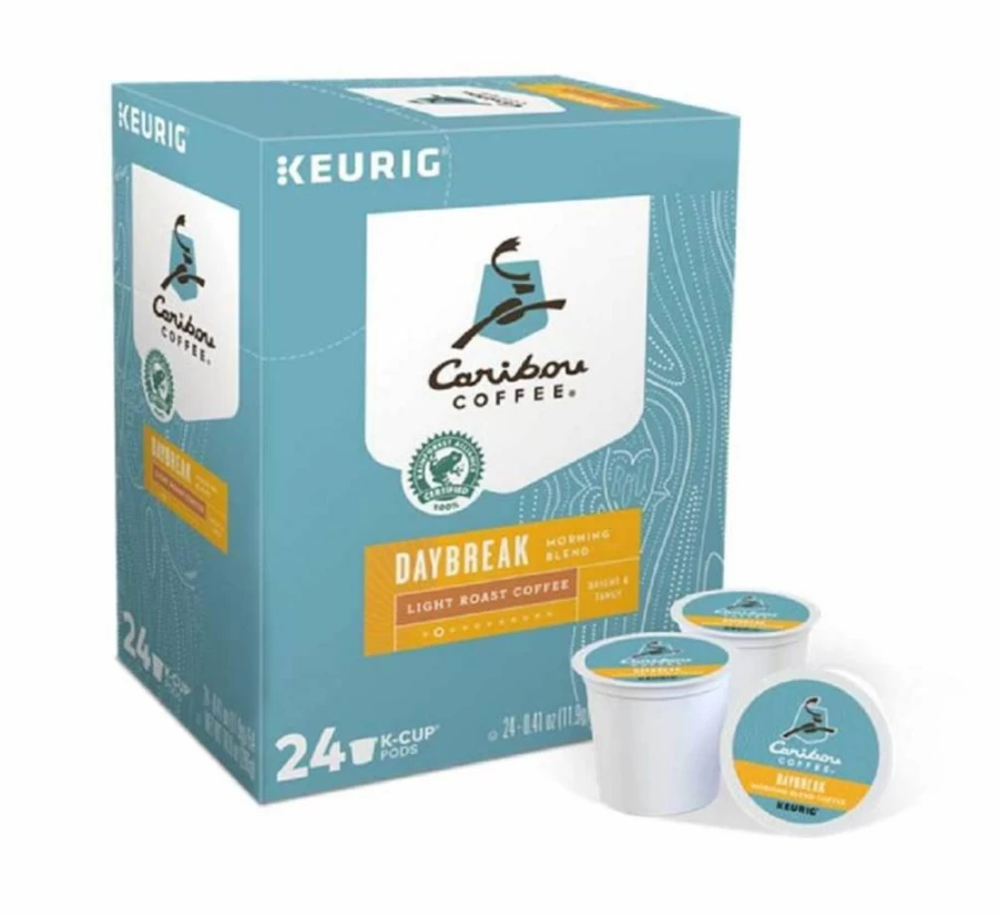 WIAONE Coffee Pods K-Cups 24 Count Compatible with Keurig - Caribou Daybreak Morning Blend Single Serve Coffee Capsules
