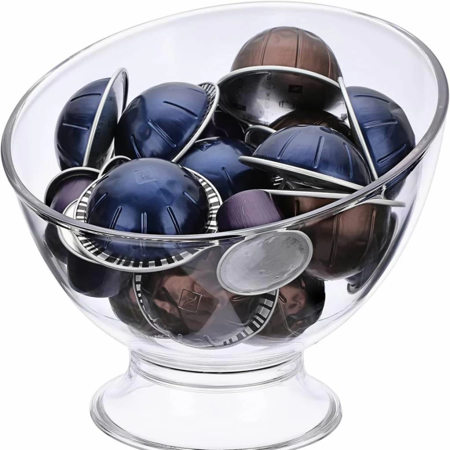 ELLDOO Coffee Pod Organizer - Reusable K-Cup & Nespresso Vertuo Capsule Storage, Kitchen Countertop Dispenser for Coffee Creamer, Candy, Fruit, 6-Compartment Plastic Container for Home & Office Breakroom