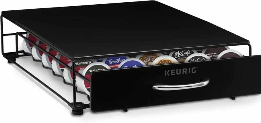 Keurig K-Cup Pod Storage Drawer - Holds 35 Coffee Pods, Under Brewer Organizer, Black