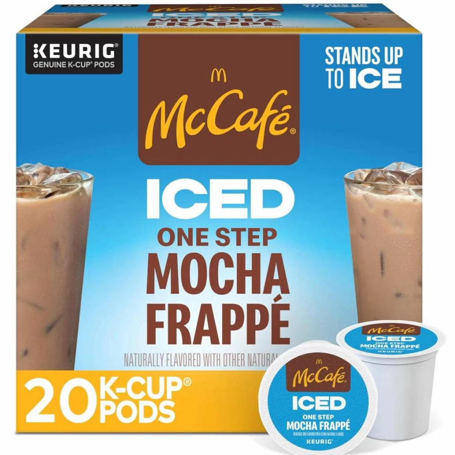McCafe Iced Mocha Frappe K-Cup Pods for Keurig, Single Serve Coffee, 20 Count, Cold Brew Ready