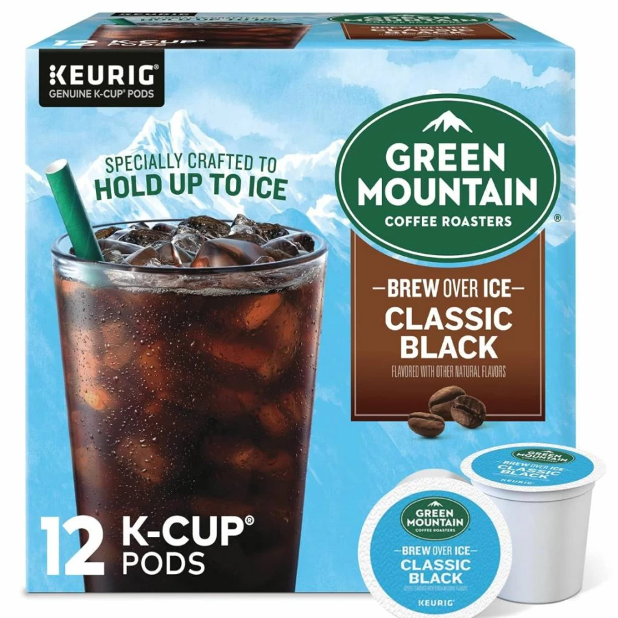 Green Mountain Coffee Roasters Medium Roast Iced Classic Black K-Cup Pods for Keurig, 12 Count Single Serve Iced Coffee
