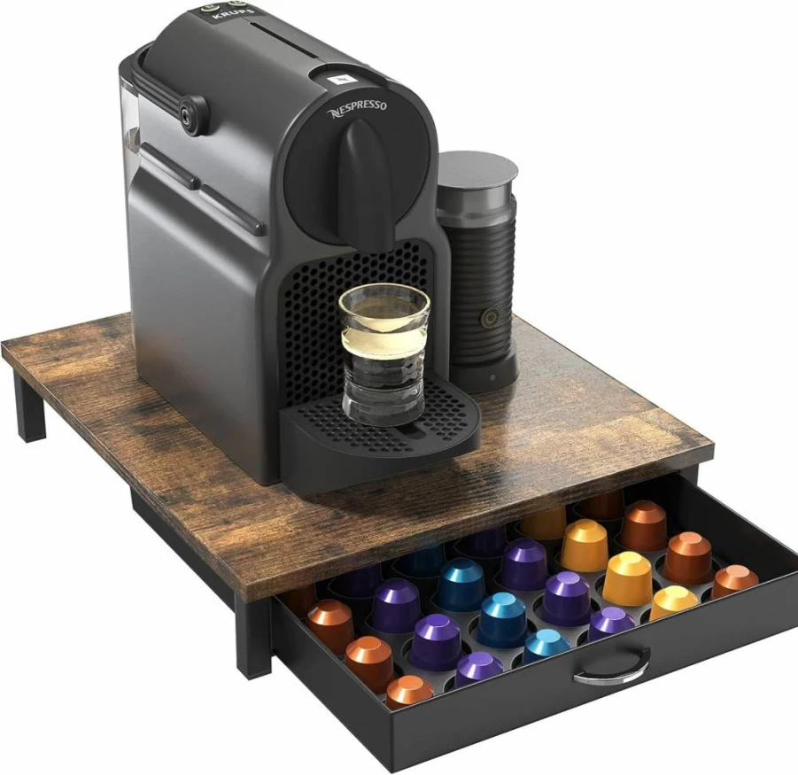 Deco Brothers Tempered Glass Coffee Pod Organizer for Nespresso Original Line Machines - Holds 42 Capsules