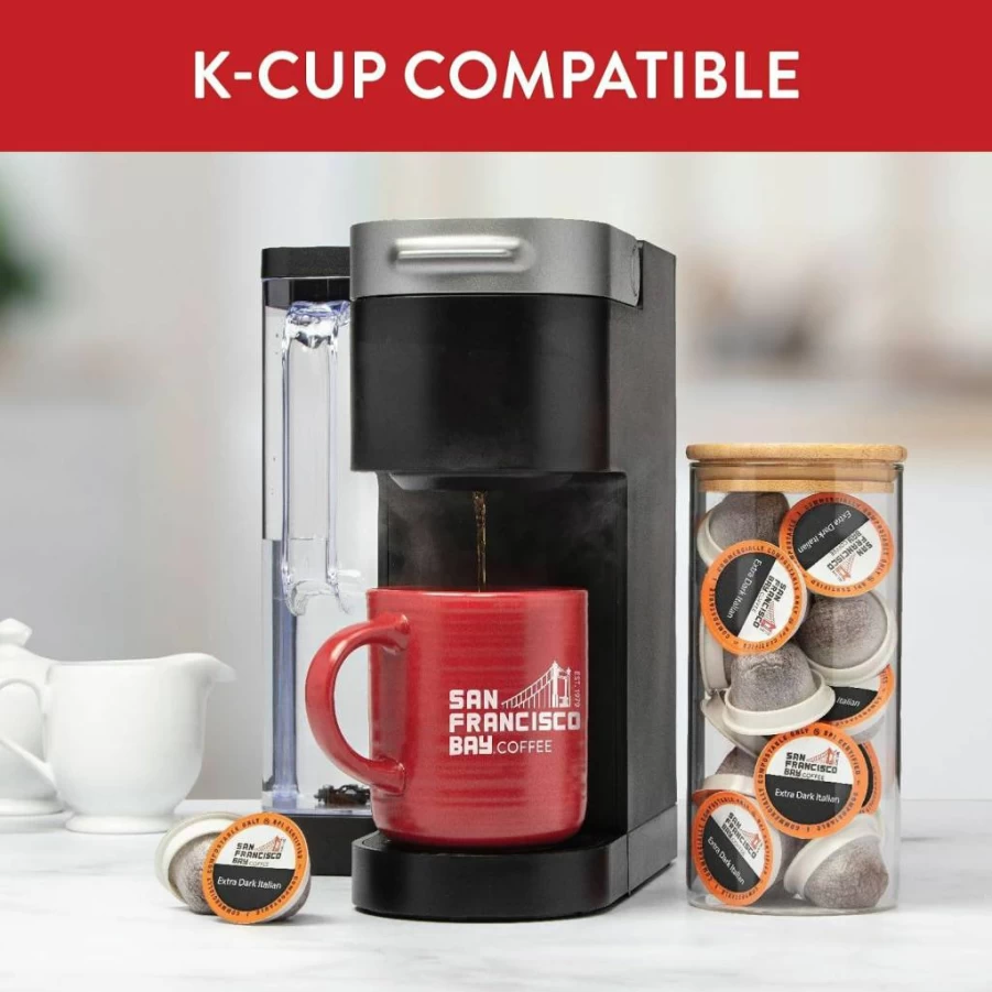 SAN FRANCISCO BAY Organic Compostable Coffee Pods Variety Pack - 80 K-Cups Compatible with Keurig 2.0, French Roast, Breakfast Blend, Fog Chaser, Rainforest Certified