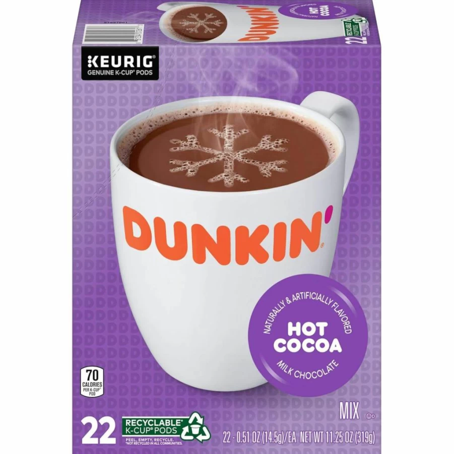 Dunkin' K Cups Milk Chocolate Hot Cocoa Pods - 88 Count for Keurig Brewers, Rich & Creamy Flavor
