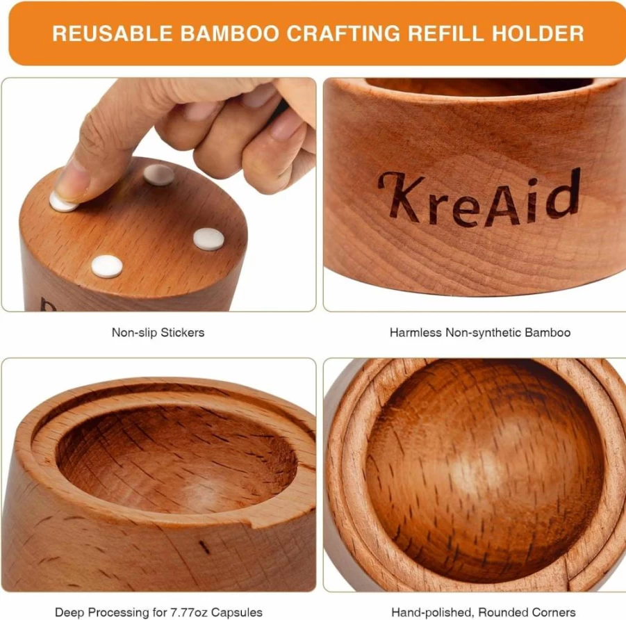 KreAid Reusable Vertuo Capsule Kit for Nespresso Machines - 100 Aluminum Foil Lids, Holder, Spoon & Brush - Refillable VertuoLine Pods Eco-Friendly Coffee Solution