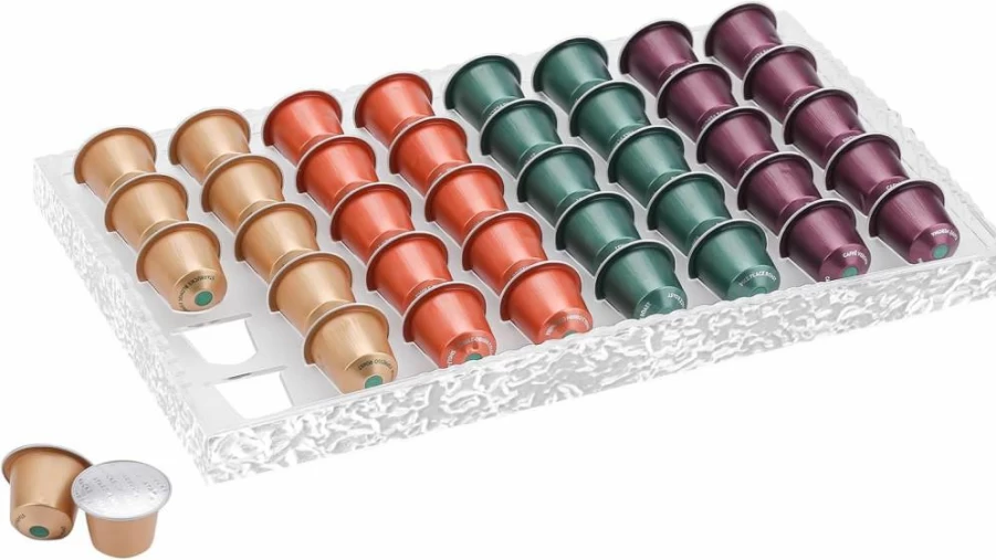 ZFGOLD Clear Nespresso Coffee Pods Organizer Drawer - Capsule Storage Holder for Nespresso VertuoLine & OriginalLine