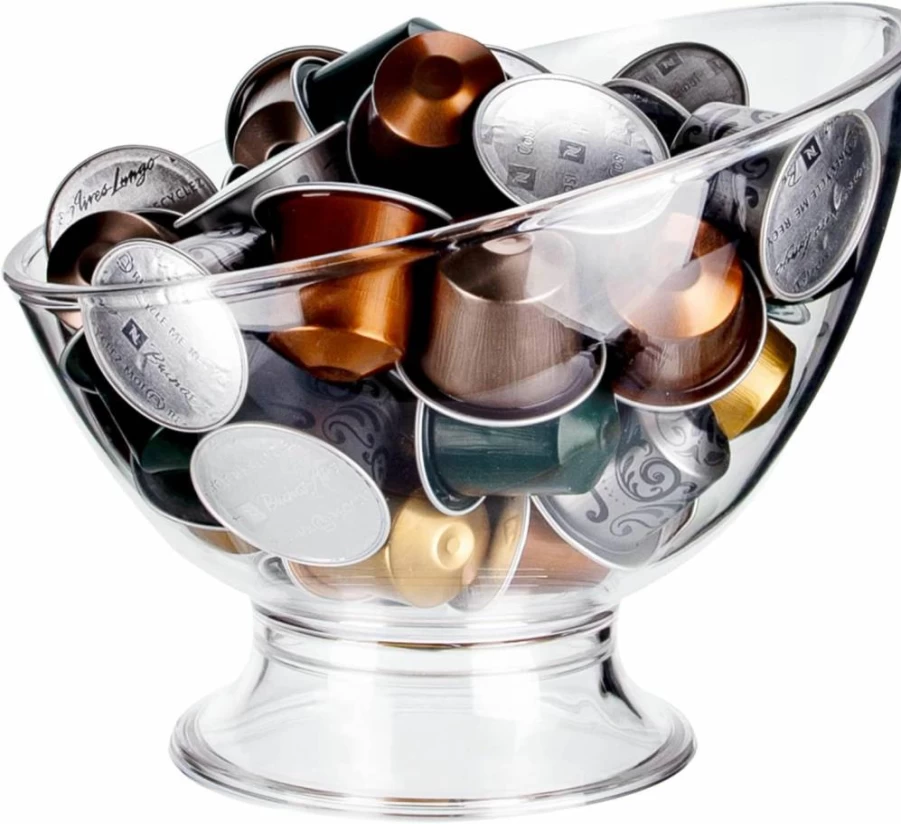 MOLFUJ Clear Coffee Pod Organizer - K Cup & Vertuo Capsule Holder for Espresso, Counter Storage, and Coffee Bar Accessories