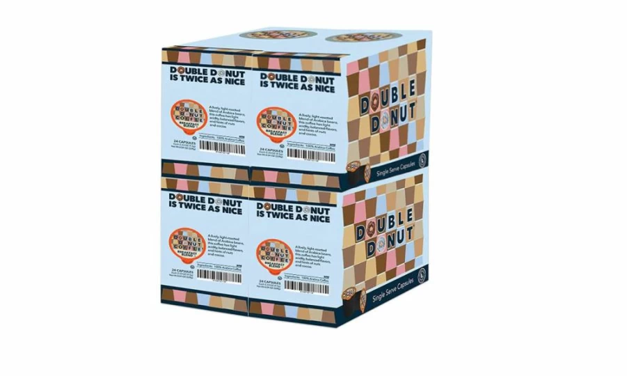 Double Donut Coffee Blueberry Flavored Medium Roast Single-Serve Pods, 24 Count K-Cup Compatible with Keurig Brewers