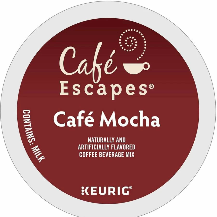 Cafe Escapes Cafe Mocha K-Cup Pods - 24 Count Carton, Single-Serve Coffee for Keurig Brewers