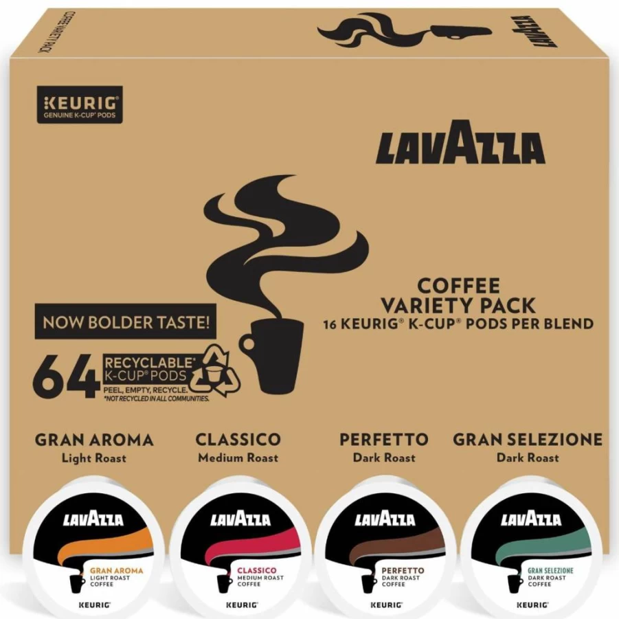 Lavazza Gran Selezione Single-Serve Coffee K-Cups for Keurig - 32 Count Value Pack, 100% Arabica, Rainforest Alliance Certified, Authentic Italian Blend