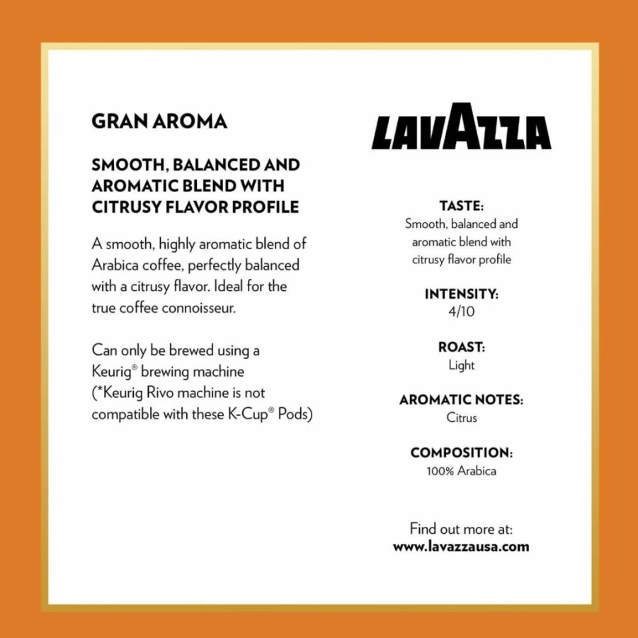 Lavazza Gran Selezione Single-Serve Coffee K-Cups for Keurig - 32 Count Value Pack, 100% Arabica, Rainforest Alliance Certified, Authentic Italian Blend
