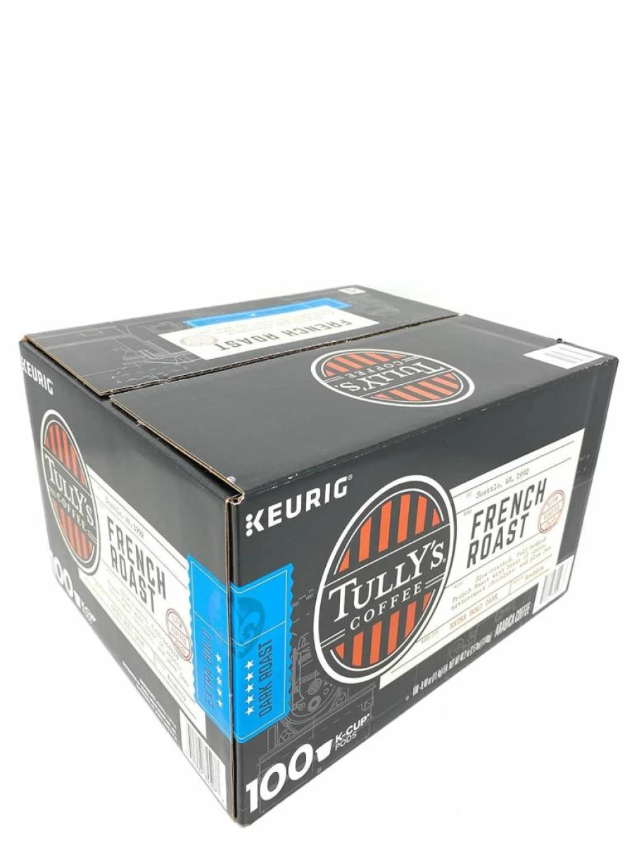 Tully's French Roast Coffee K-Cup Pods, 100 Count (0.4 Oz Each) - Medium Dark Roast, Compatible with Keurig Brewers