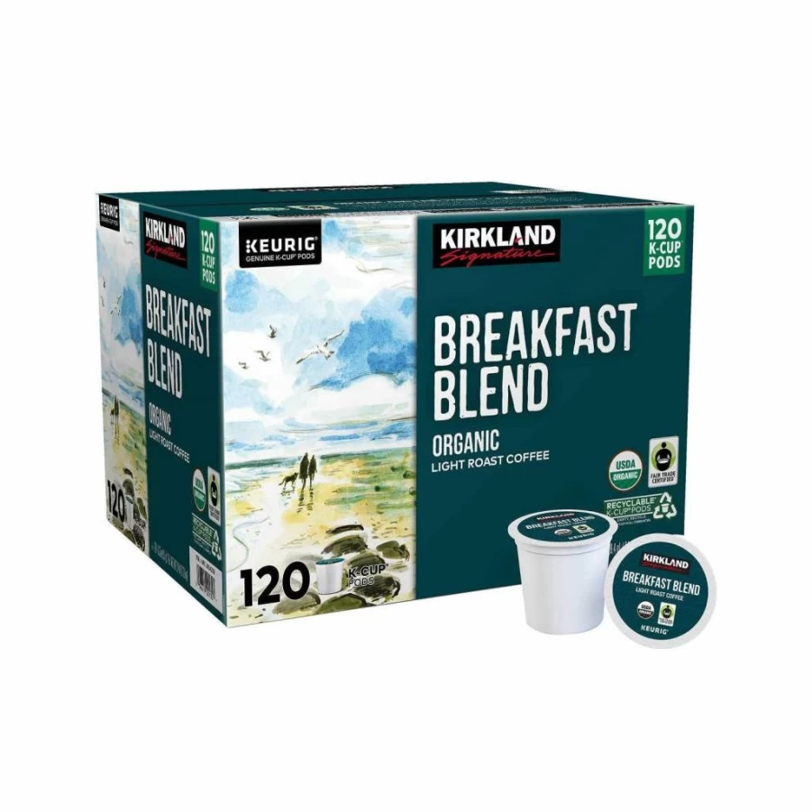KIRKLAND Breakfast Blend K-Cup Pods, 120 Count – Medium Roast Coffee for Keurig Brewers