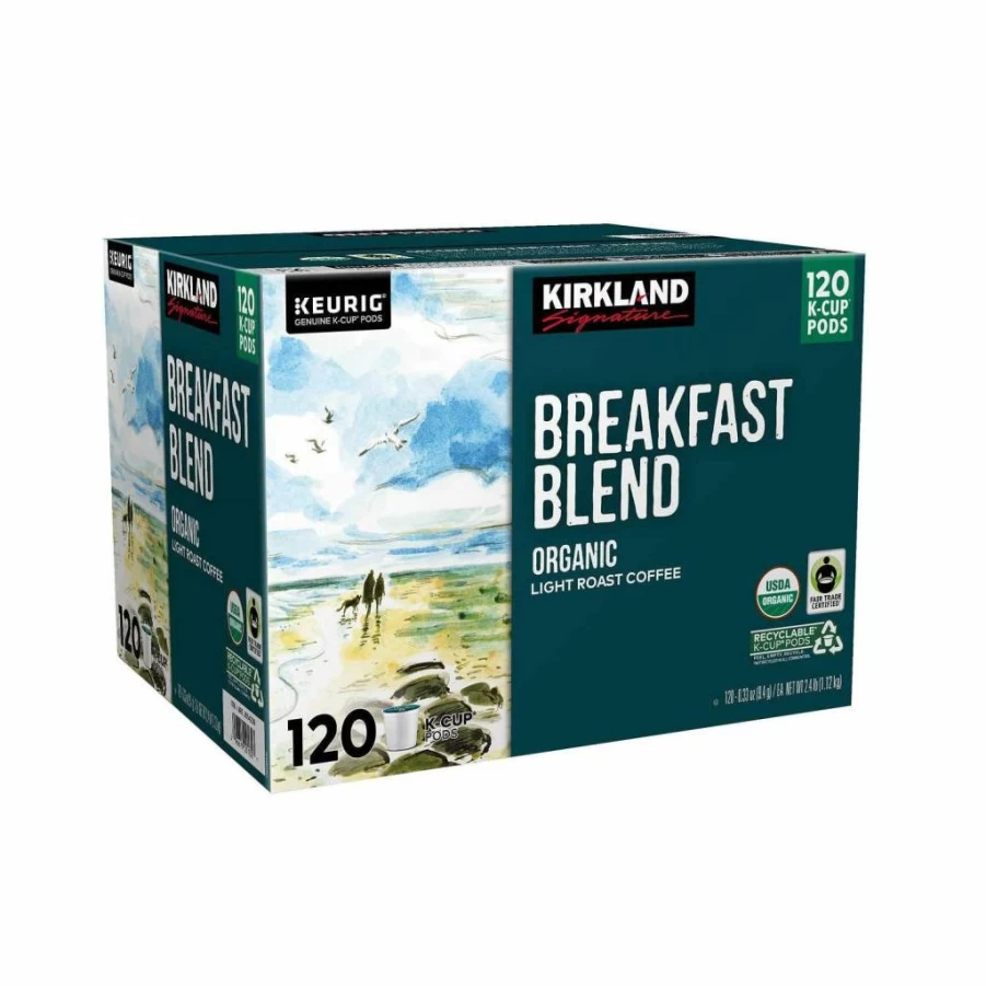 KIRKLAND Breakfast Blend K-Cup Pods, 120 Count – Medium Roast Coffee for Keurig Brewers