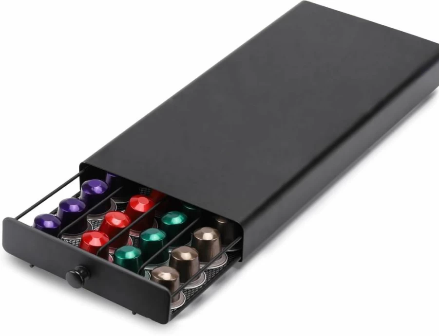 Tecbeauty Coffee Pod Organizer Drawer - Holds 40 OriginalLine Capsules, Compact Storage Solution for Nespresso Compatible Pods