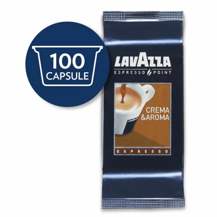 Lavazza Espresso Capsules Value Pack - 100 Count, Medium Roast, Rich Crema & Aroma, Blended in Italy, Strong & Long-Lasting Flavor
