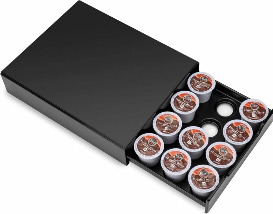 Meelio Coffee Capsule Organizer Drawer - Holds 24-40 Nespresso Vertuo, Dolce Gusto & K-Cup Pods - Compact Pod Storage for Kitchen Countertop