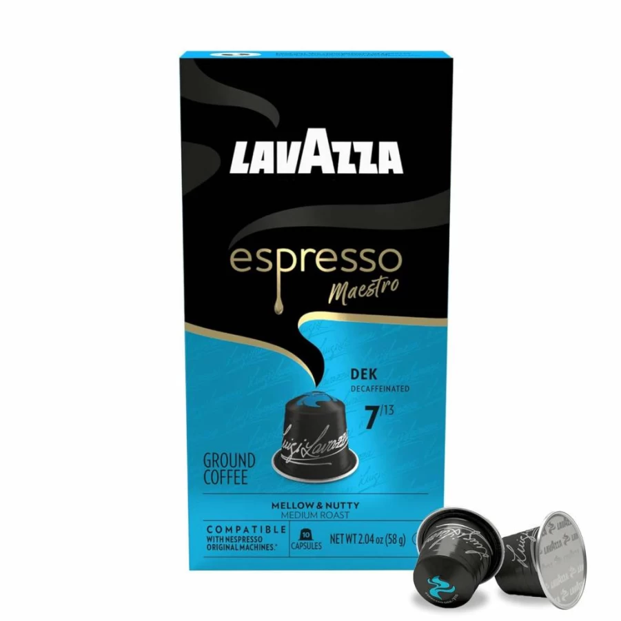 Lavazza Espresso Maestro Decaf Aluminum Coffee Capsules for Nespresso Original Machines, Medium Roast Arabica & Robusta Blend (60 Count)