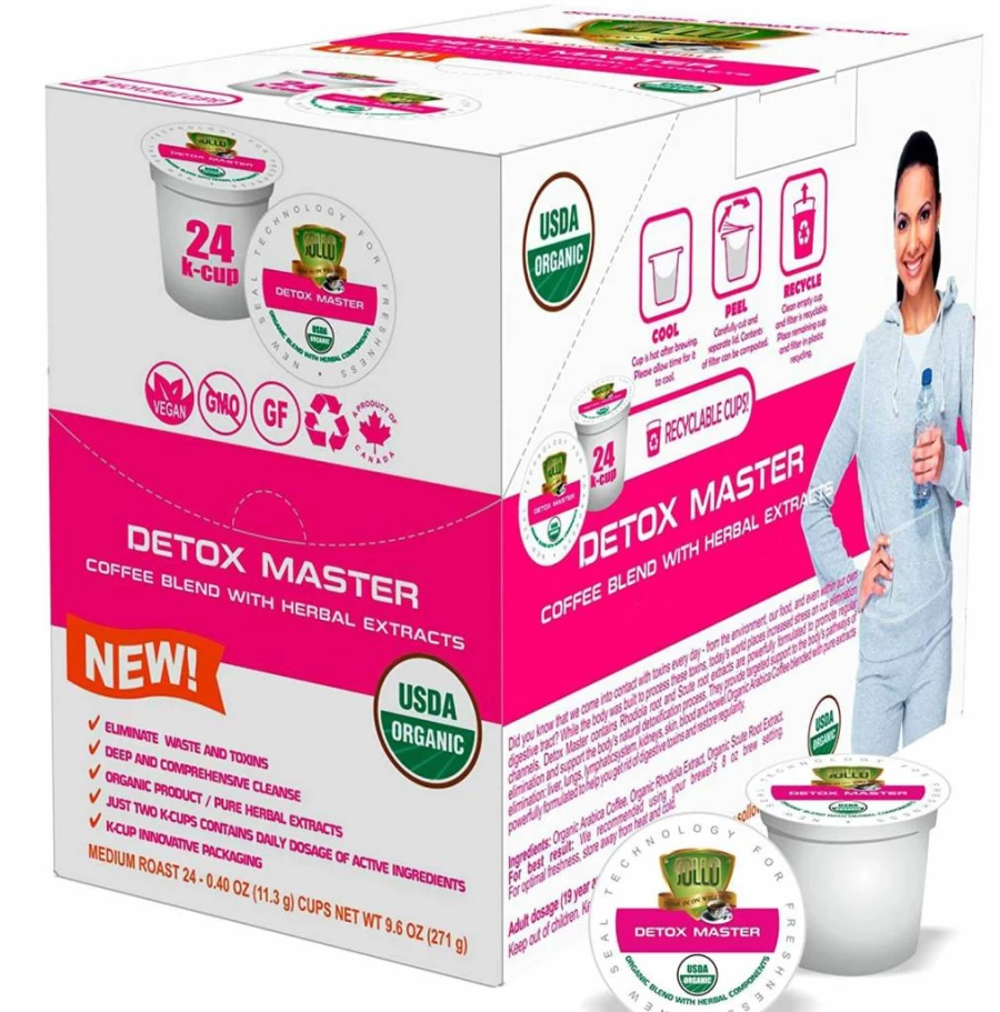 SOLLO Organic Chaga Mushroom Coffee Pods for Keurig 2.0 - Medium Roast, Focus & Immunity Boost, 24 Count, No Aftertaste, USDA Certified