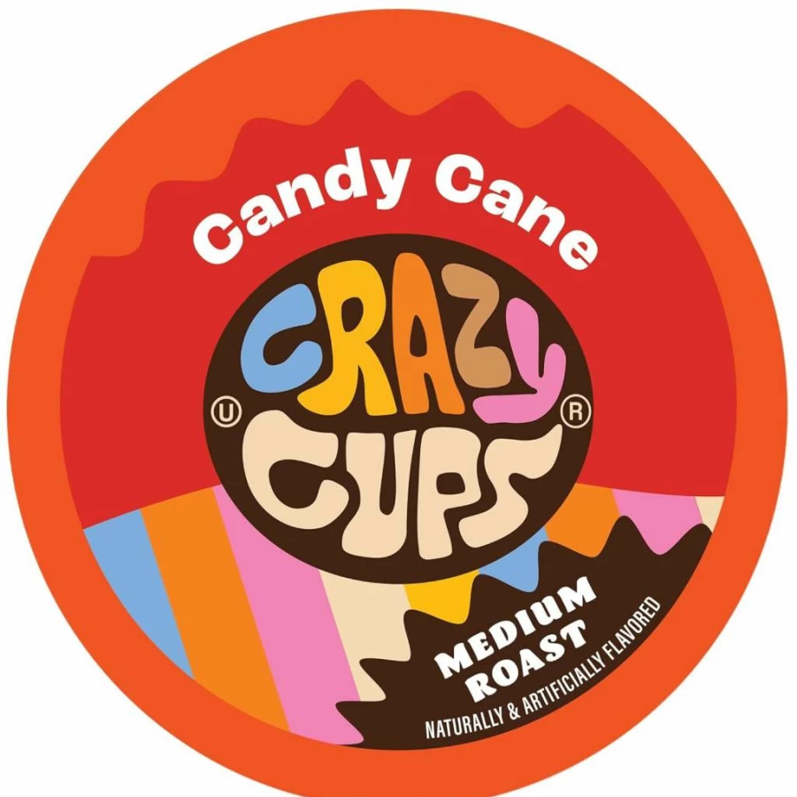 Crazy Cups Peppermint Chocolate Mocha Flavored Coffee Pods for Keurig K-Cup Machines - 22 Recyclable Single Serve Pods, Hot or Iced