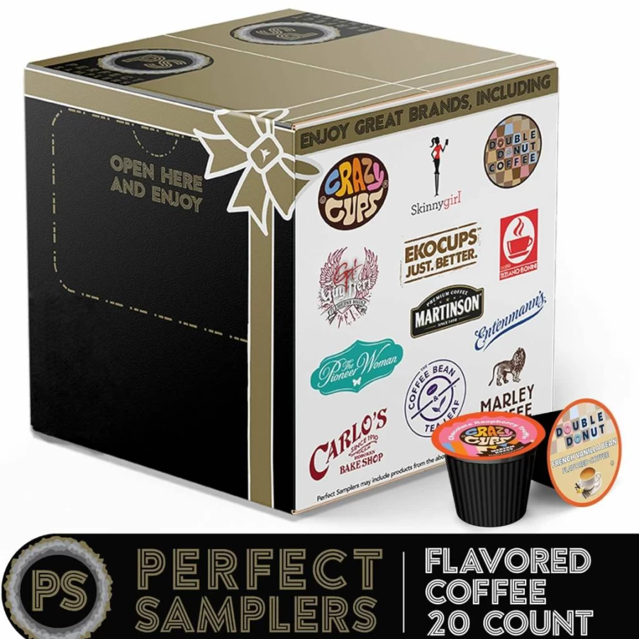 Perfect Samplers Variety Pack Flavored Coffee K-Cups for Keurig – 20 Single-Serve Pods, Assorted Flavors