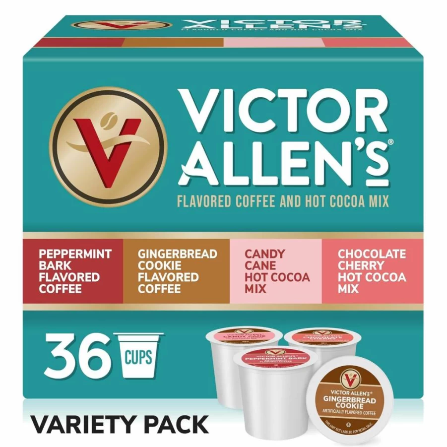 Victor Allen's Coffee Holiday Variety Pack - 96 Single Serve K-Cup Pods for Keurig Brewers, Assorted Coffee & Hot Cocoa Flavors