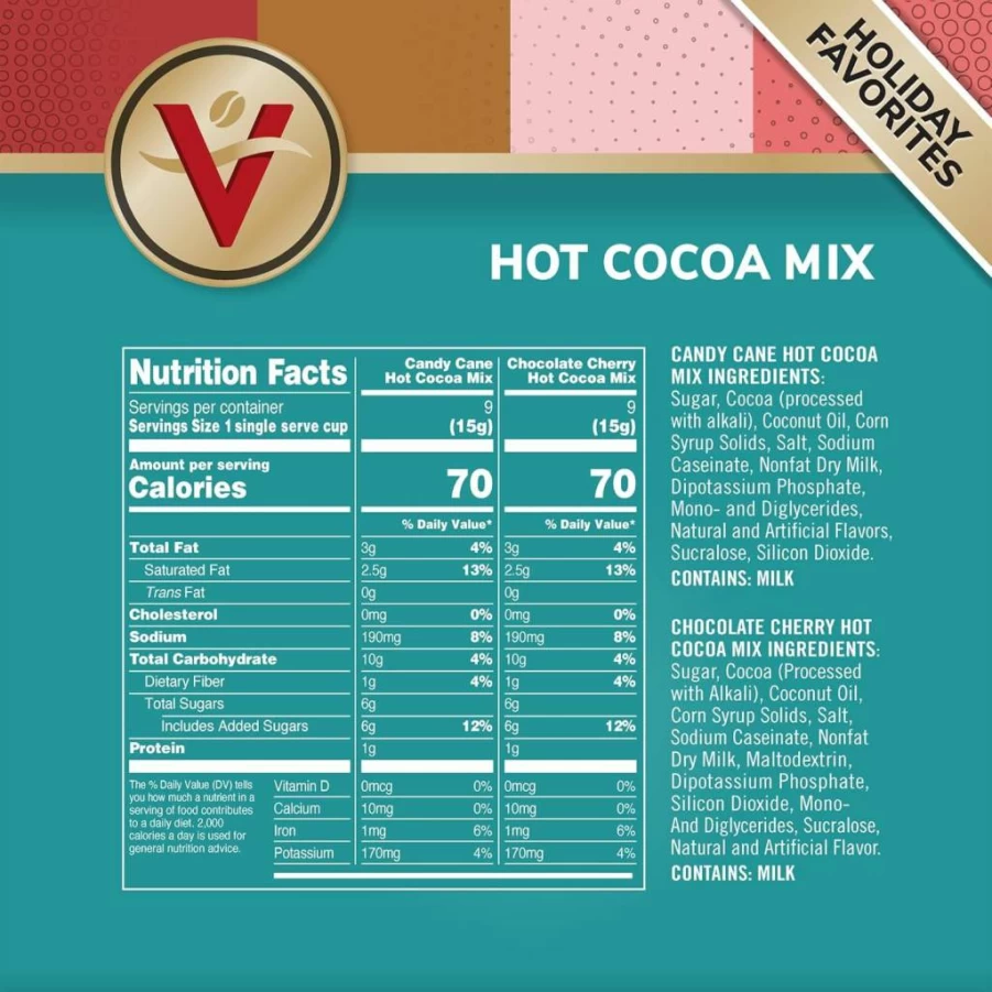 Victor Allen's Coffee Holiday Variety Pack - 96 Single Serve K-Cup Pods for Keurig Brewers, Assorted Coffee & Hot Cocoa Flavors