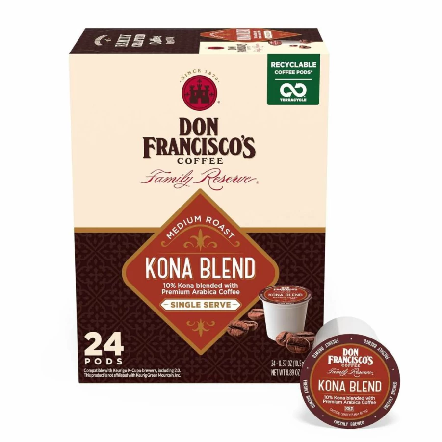 Don Francisco's Dark Roast K-Cup Pods - 72 Count, Bold & Smoky Arabica Coffee for Keurig, Recyclable Single-Serve Cups, Rich Aroma & Full-Bodied Flavor